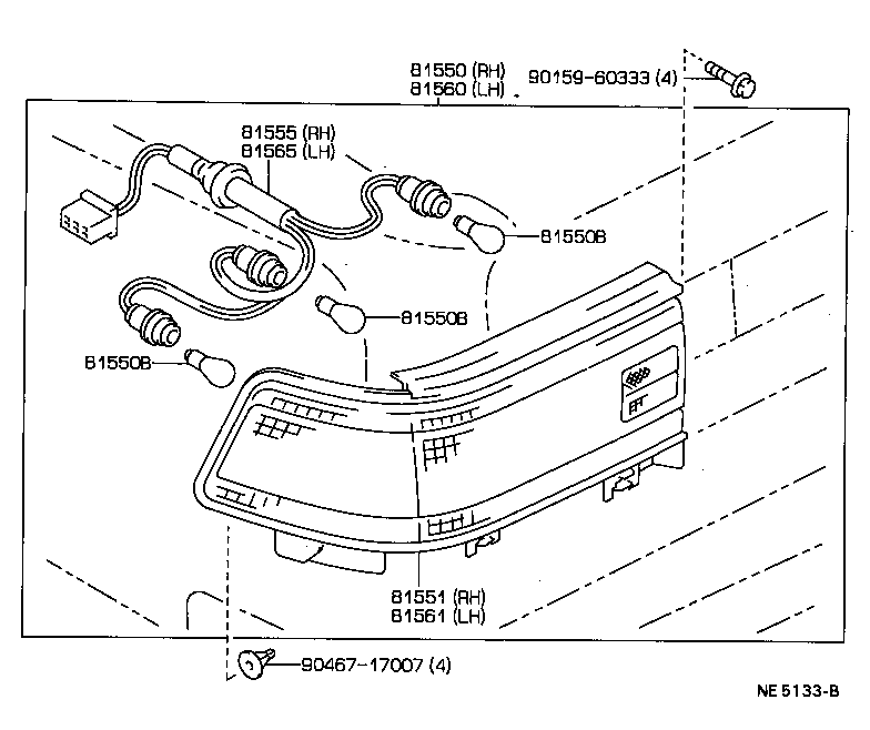 81585-20050 SOCKET & WIRE, REAR LAMP product image