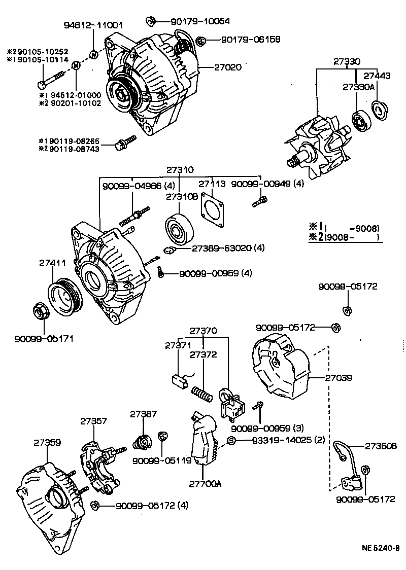 27060-54020 ALTERNATOR ASSY product image