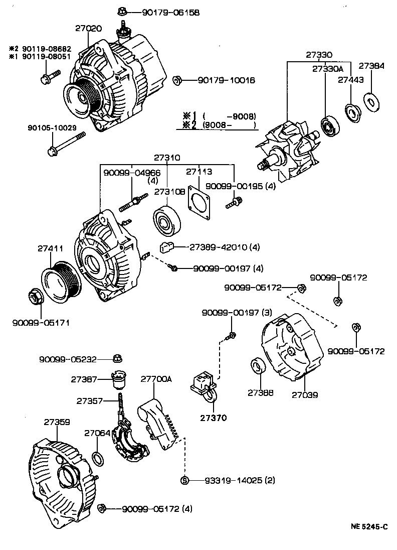 27060-34040 ALTERNATOR ASSY product image