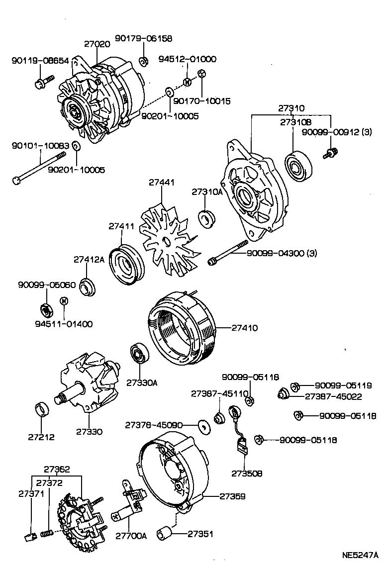 27060-34040 ALTERNATOR ASSY product image