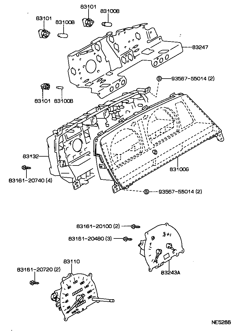83132-2A660 CASE, COMBINATION METER product image