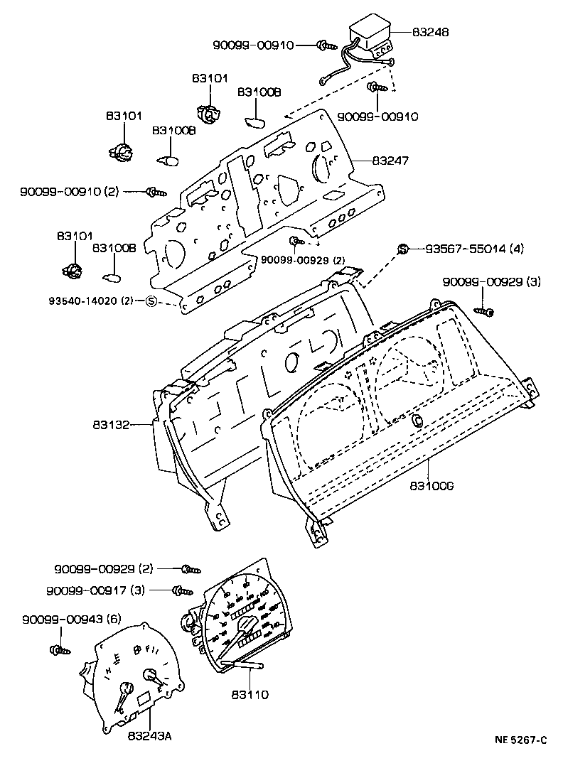 83132-2A660 CASE, COMBINATION METER product image