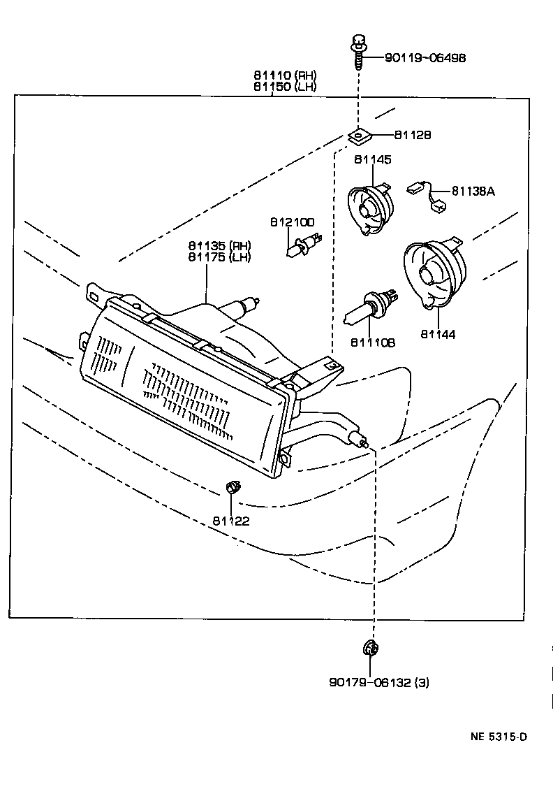 81150-91607 HEADLAMP ASSY, LH product image