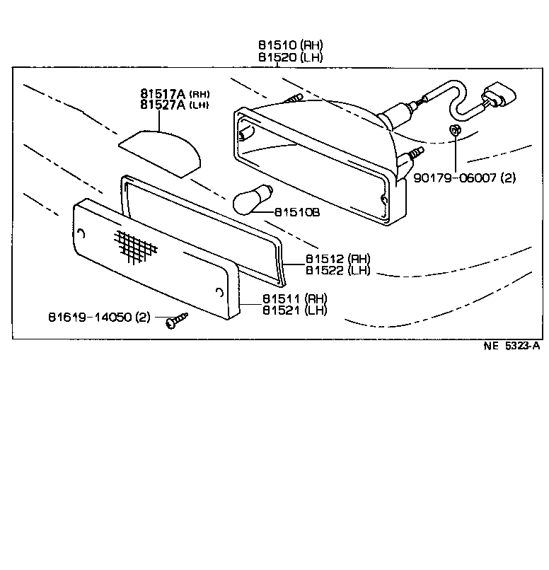 Toyota 81520-80064 LAMP ASSY, FRONT TURN SIGNAL, LH