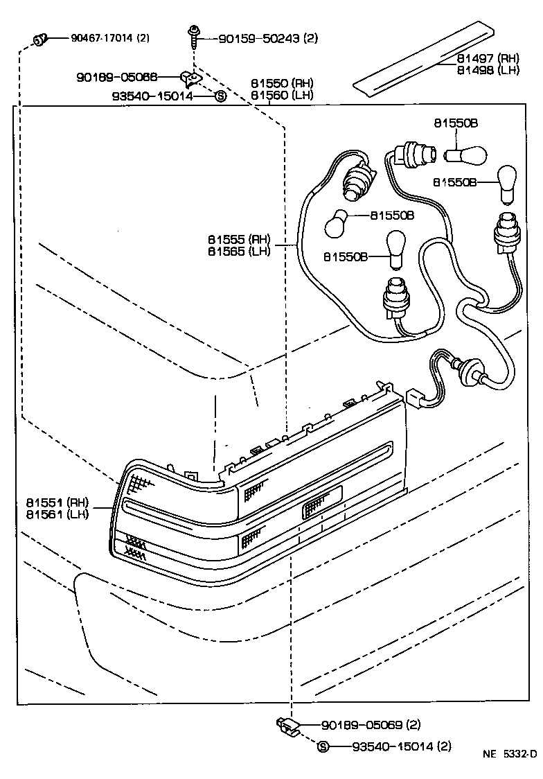 81497-91602 COVER, REAR COMBINATION LAMP, RH product image
