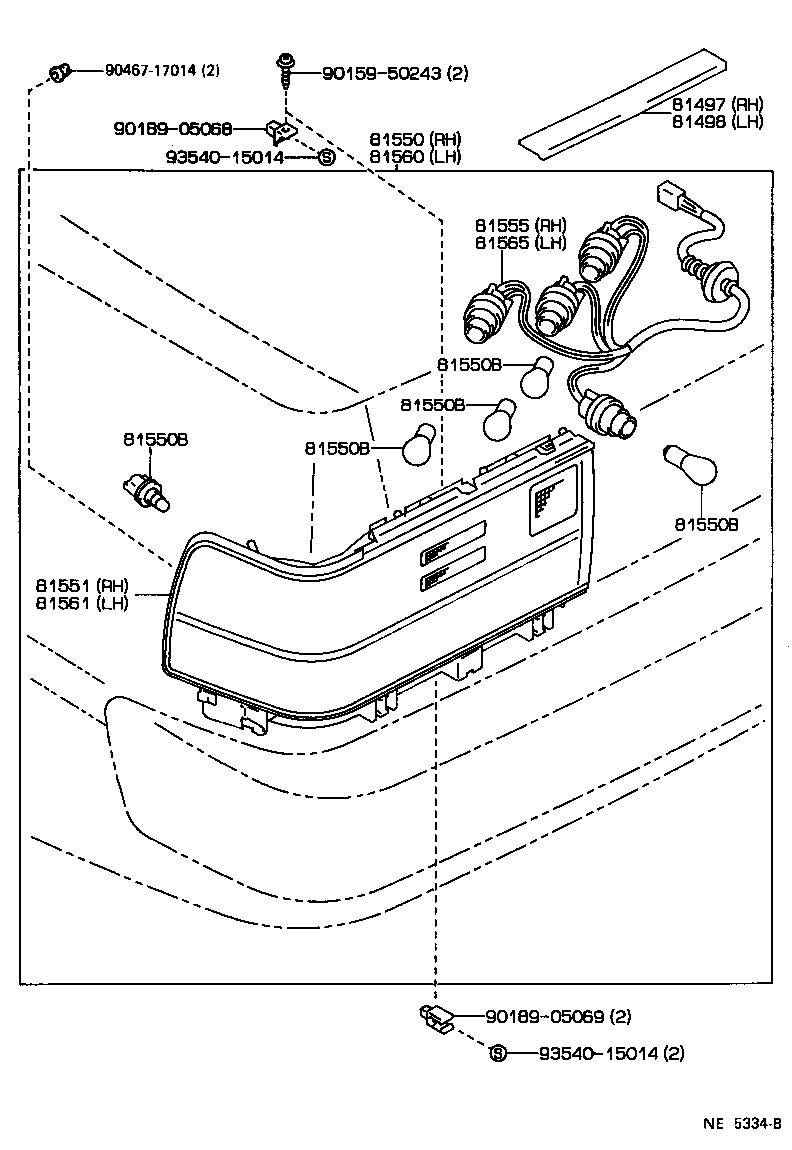 Toyota 81550-22690 LAMP ASSY, REAR COMBINATION, RH