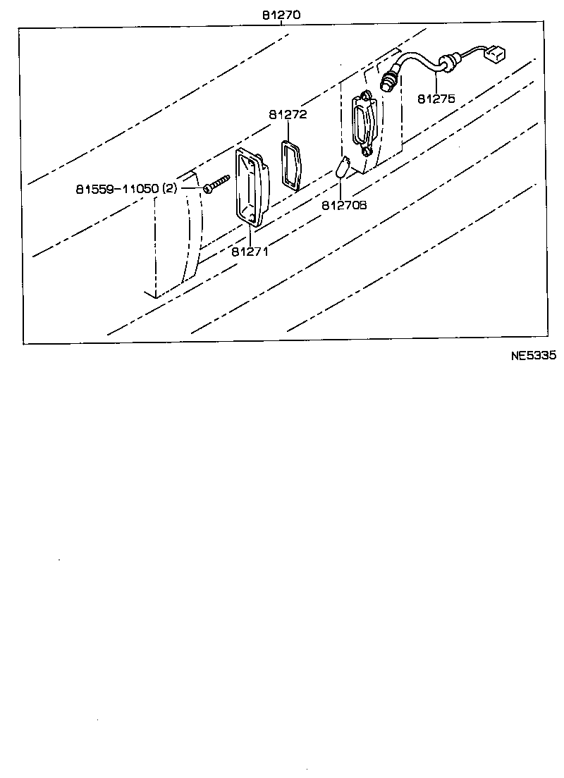 81275-22250 SOCKET AND WIRE, LICENSE PLATE LAMP product image