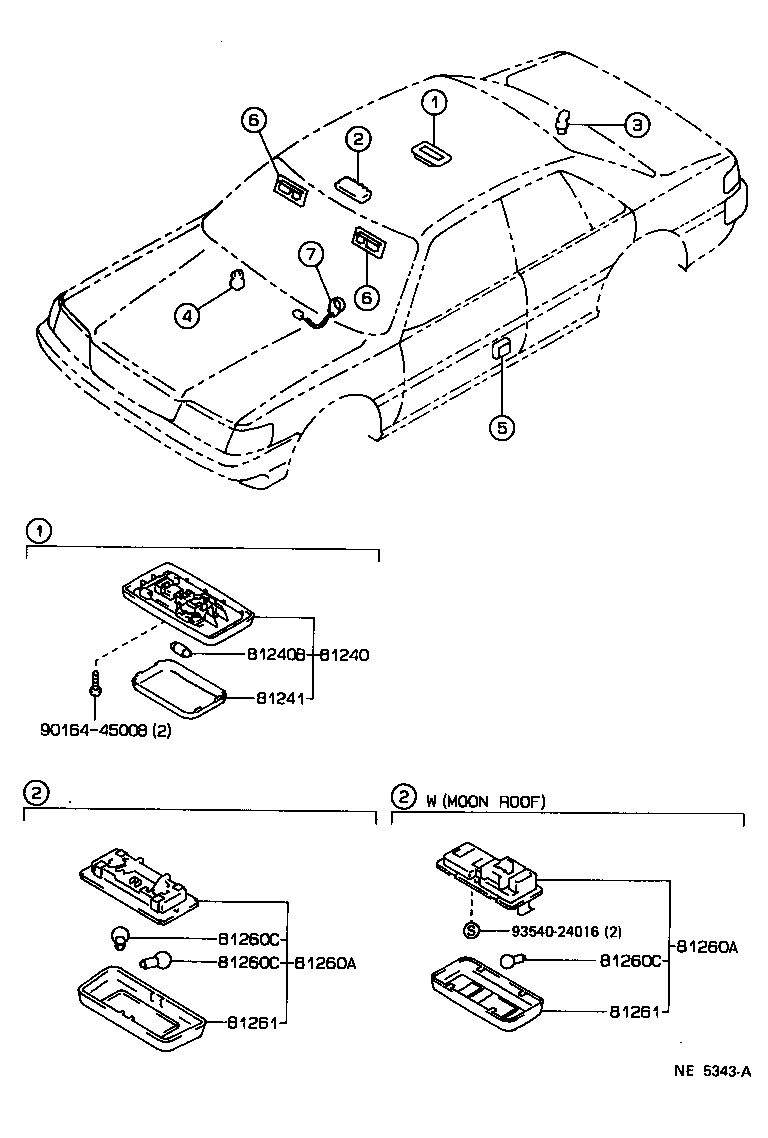 Toyota 81240-22100-02 LAMP ASSY, ROOM, NO.1
