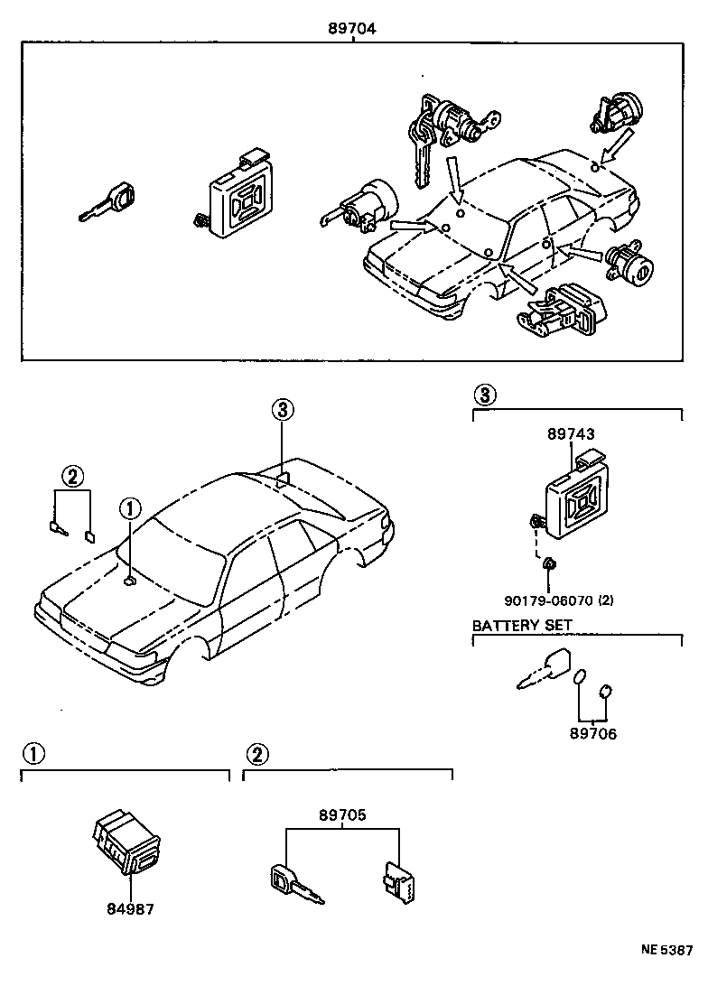 89705-22020 TRANSMITTER, DOOR CONTROL product image