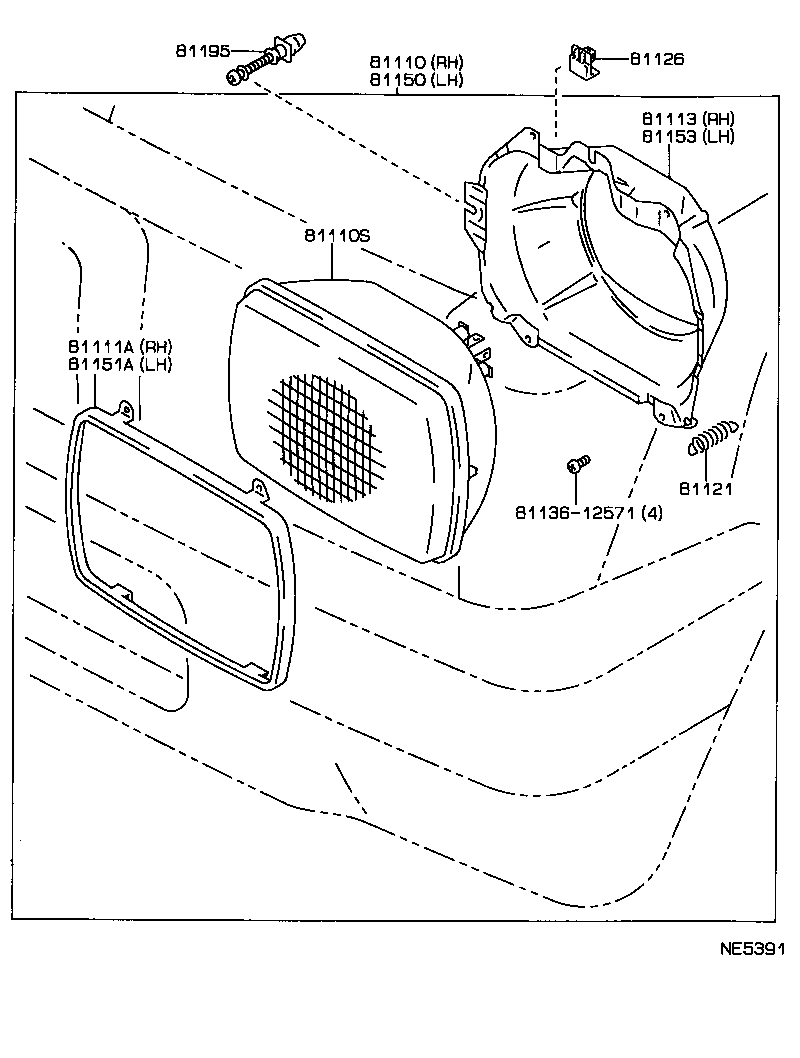 81124-89101 PLATE, HEADLAMP product image