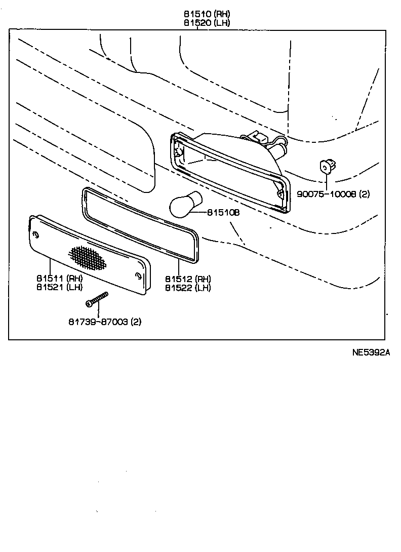 Toyota 81511-35090 LENS, FRONT TURN SIGNAL LAMP, RH