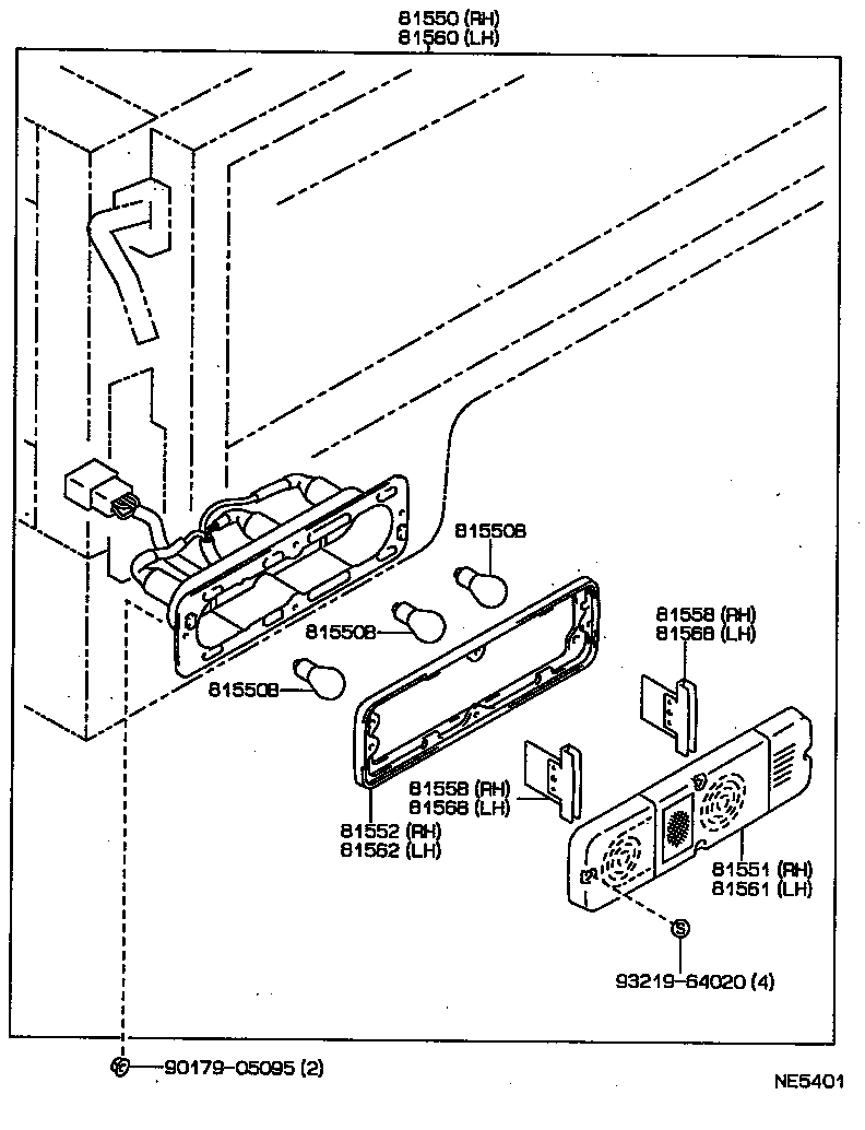 81550-35181 LAMP ASSY, REAR COMBINATION, RH product image