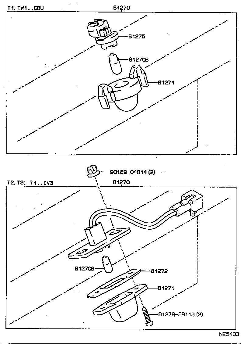 81275-89129 SOCKET AND WIRE, LICENSE PLATE LAMP product image