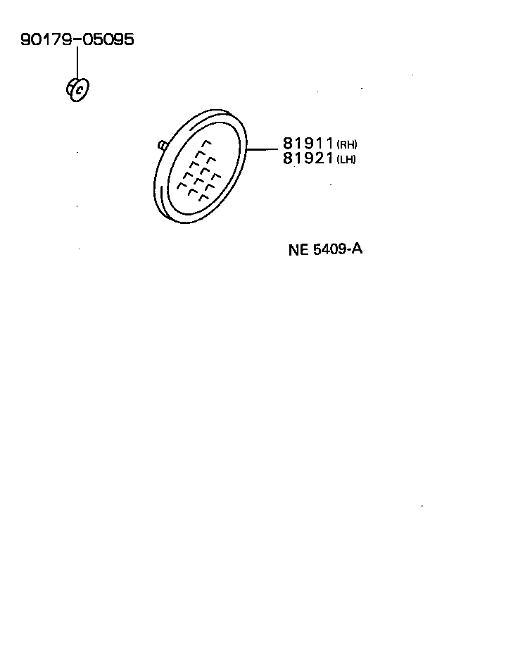 81910-89105 LENS, REFLEX REFLECTOR, REAR RH product image