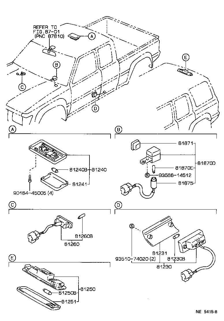 Toyota 81240-89103-E1 LAMP ASSY, ROOM, NO.1
