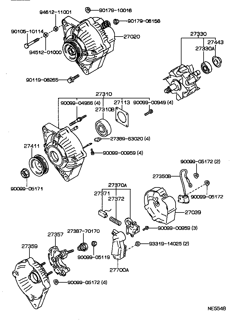 27060-70280 ALTERNATOR ASSY product image